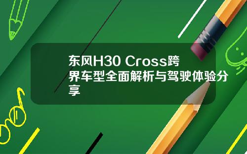 东风H30 Cross跨界车型全面解析与驾驶体验分享