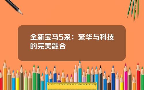 全新宝马5系：豪华与科技的完美融合
