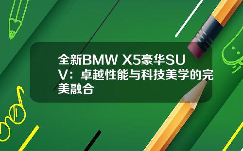 全新BMW X5豪华SUV：卓越性能与科技美学的完美融合