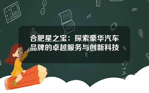 合肥星之宝：探索豪华汽车品牌的卓越服务与创新科技