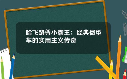 哈飞路尊小霸王：经典微型车的实用主义传奇