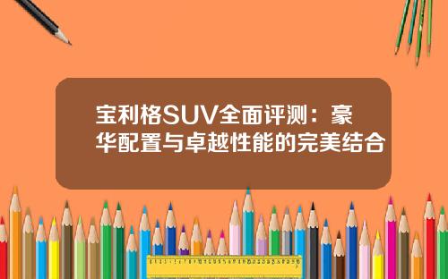宝利格SUV全面评测：豪华配置与卓越性能的完美结合