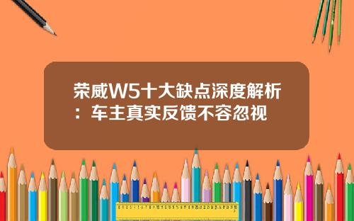 荣威W5十大缺点深度解析：车主真实反馈不容忽视