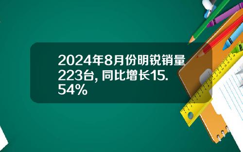 2024年8月份明锐销量223台, 同比增长15.54%