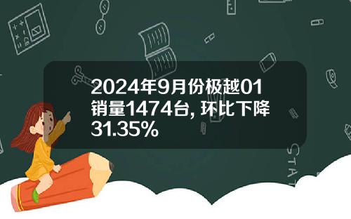 2024年9月份极越01销量1474台, 环比下降31.35%